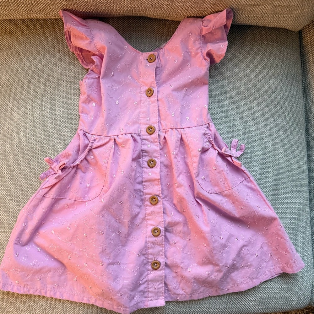 3/27$ Penelope Mack Girls Pink Dress with Ruffle Sleeves size 4